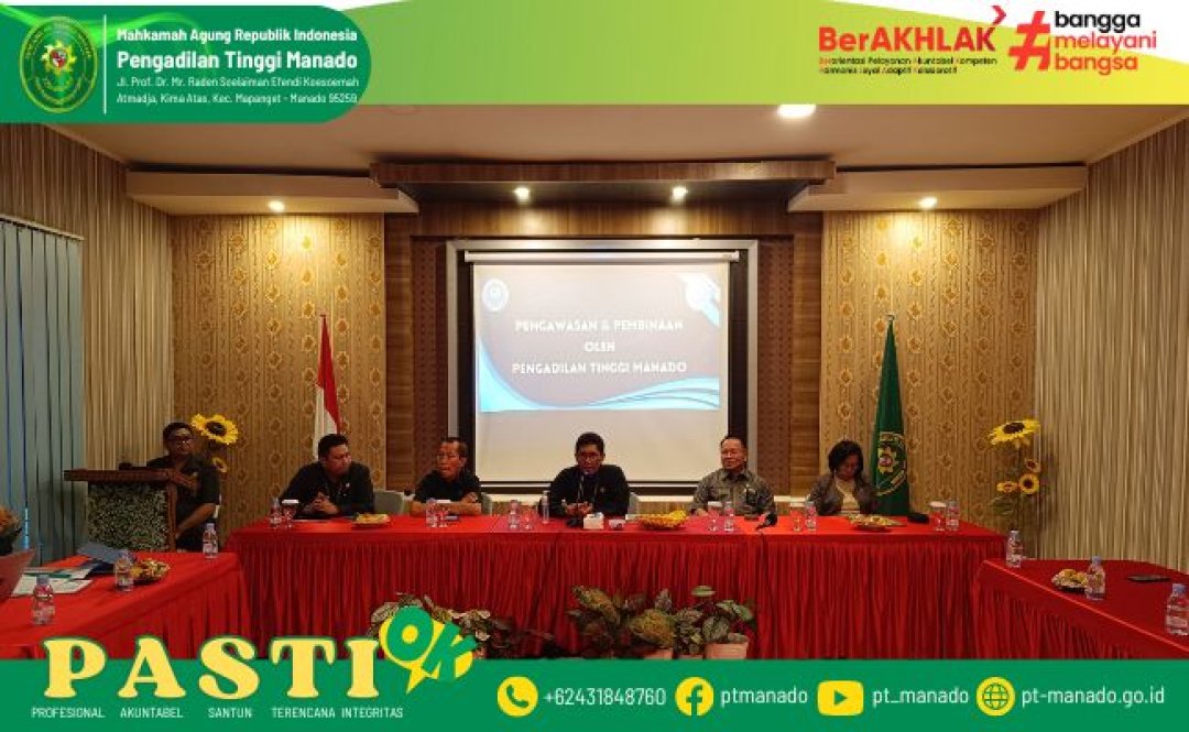 PEMBINAAN DAN PENGAWASAN PENGADILAN TINGGI MANADO PADA PENGADILAN NEGERI AIRMADIDI PEMBINAAN DAN PENGAWASAN PENGADILAN TINGGI MANADO PADA PENGADILAN NEGERI AIRMADIDI
